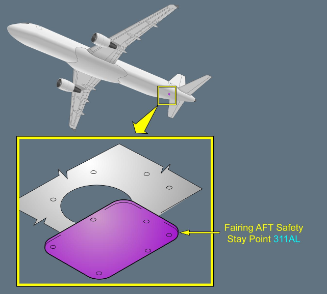 ILLUSTRATION FAIRING AFT SAFETY STAY POINT 311AL ILLUSTRATION FAIRING AFT SAFETY STAY POINT 311AL