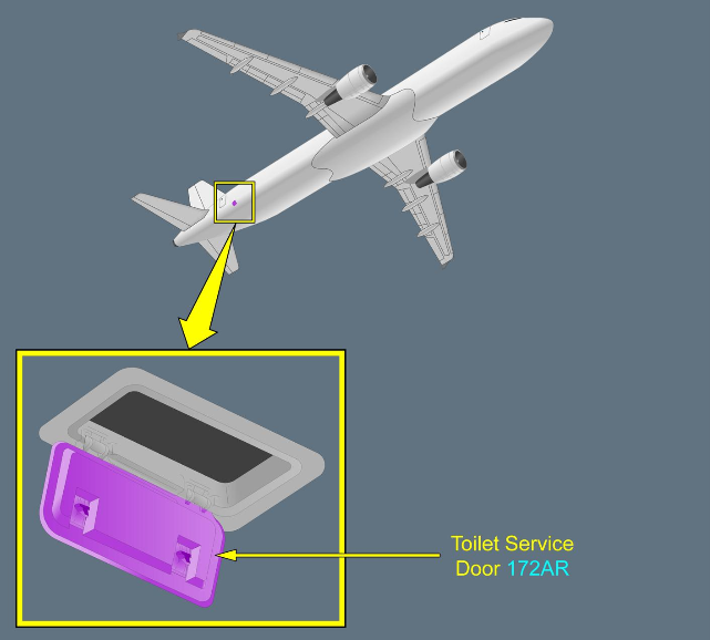 ILLUSTRATION TOILET SERVICING AND DRAINAGE DOOR