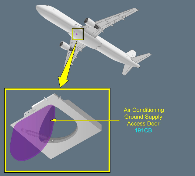 ILLUSTRATION ACCESS DOOR TO AIR CONDITIONNING GROUND SUPPLY 191 CB