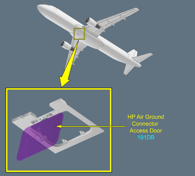 ILLUSTRATION ACCESS DOOR TO HP AIR GROUND CONNECTOR 191 DB