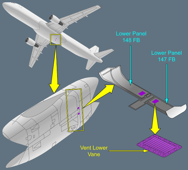 ILLUSTRATION BELLY FAIRING VENT LOUVER VANE