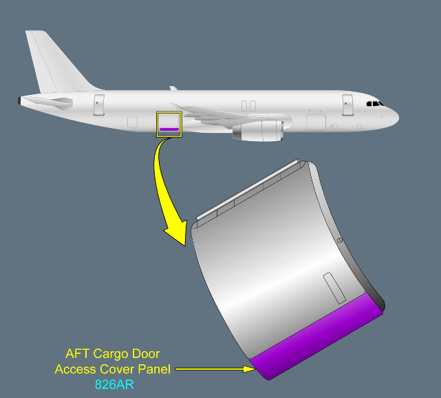ILLUSTRATION AFT CARGO DOOR ACCESS COVER PANEL 826 AR